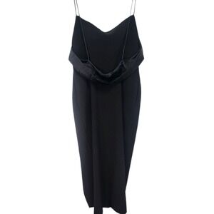 Bec and Bridge Brooke Black Cowl Midi Dress Slip‎ Slit Size 10 NWT
